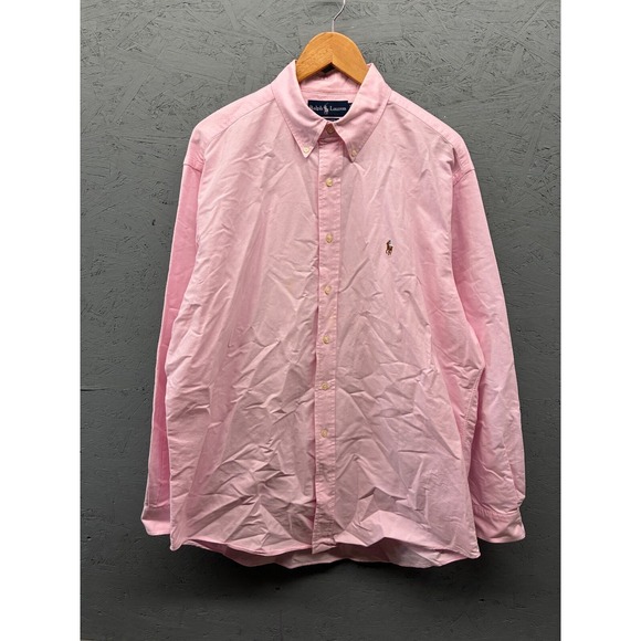 Ralph Lauren Yarmouth Mens Pink Long Sleeve Button Front‎ Dress Shirt Size 16.5 - Picture 1 of 8